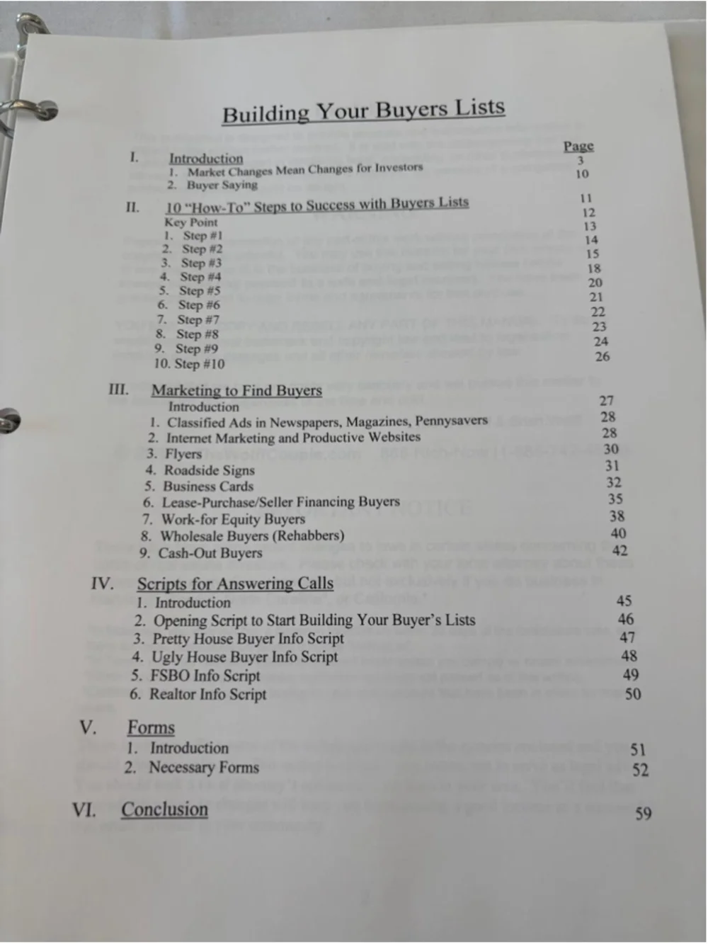 The Wolff Couple Real Estate Investing Training System Binders #E60